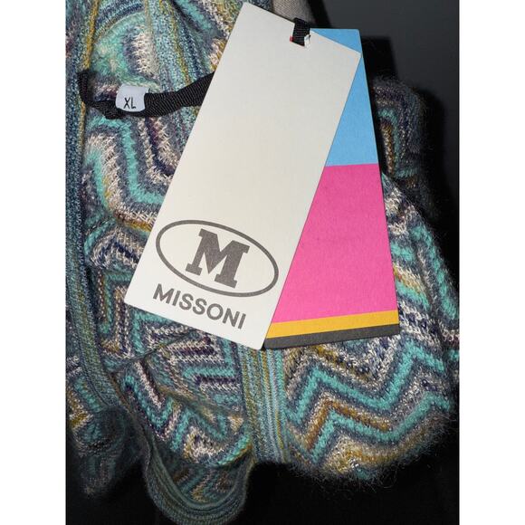 MISSONI Chevron Knit Mohair-Blend Sweater Top - size XL - Picture 9 of 12